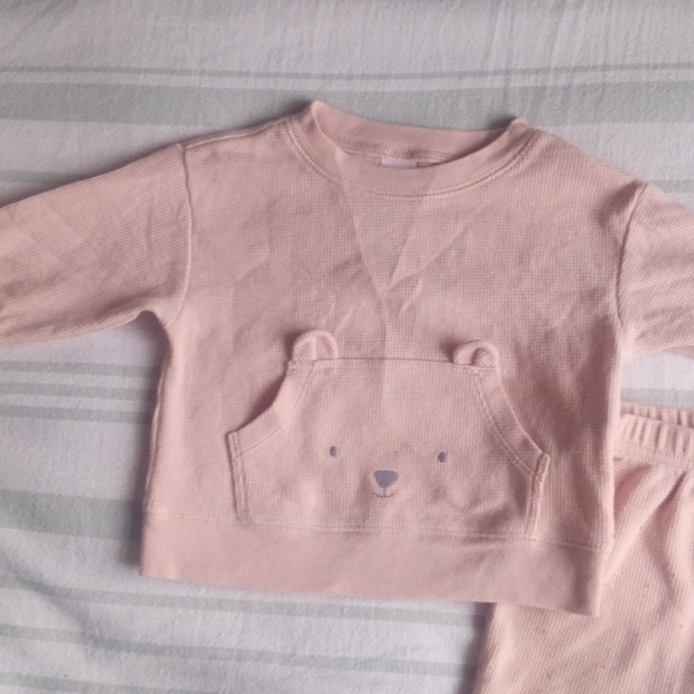 Carter's Pink Ribbed Baby Two Piece Set - Picture 2 of 9